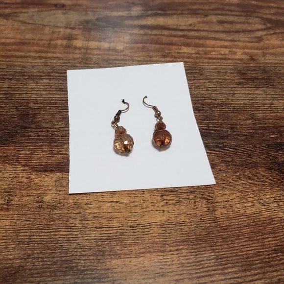 brown bead dangling earrings - Picture 5 of 5